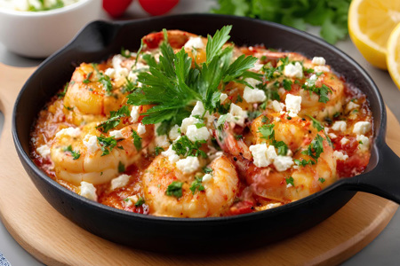 01   Crevettes Saganaki